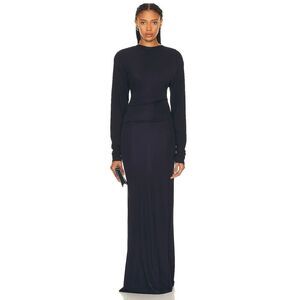 CHRISTOPHER ESBER Side Cowl Long Sleeve Dress AU12/US8